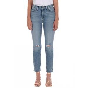 NEW FIDELITY cher high rise slim straight distressed jean in mermaid
